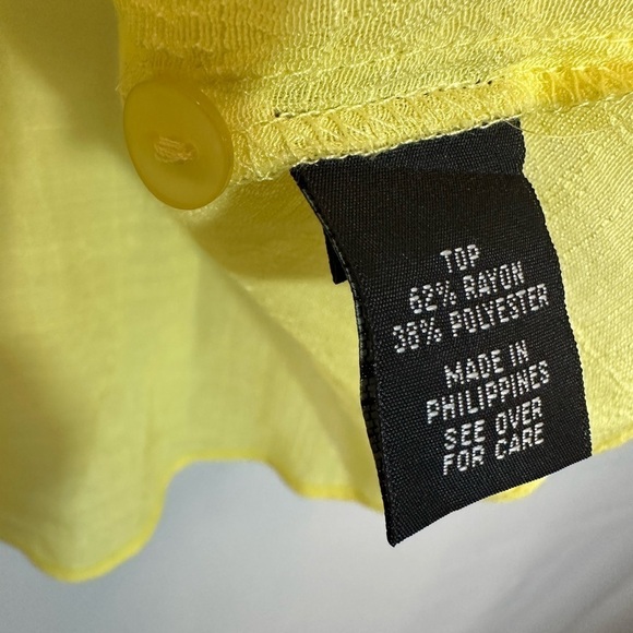 BCX Womens Blouse M  Embroidered Gauzy Tie Pleated Front Elbow Roll Tab Sleeve - Picture 11 of 15